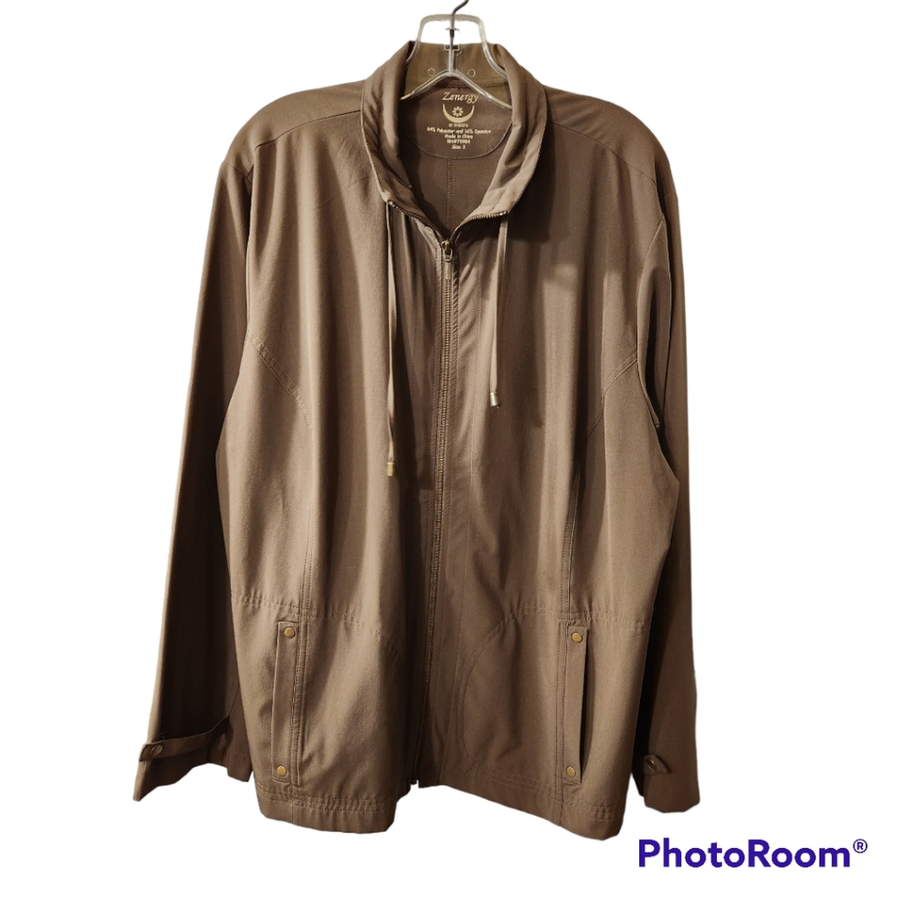 CHICO'S ZENGERY CHOCOLATE COLORED JACKET EXCELLENT CONDITION LIKE NEW